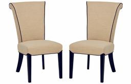 Amazon Brand – Stone & Beam Bentley Dining Chair 38"H, Black Legs, Set of 2, Flax