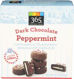 365 Everyday Value, Dark Chocolate Peppermint Sandwich Cremes, 7.6 OZ
