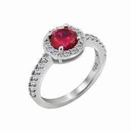 [Find] Amazon Collection Platinum Plated Sterling siruba-raundosimyure-torubi-haro-ringu, Size 11