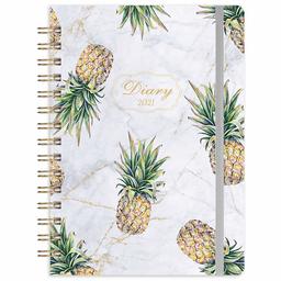 Eono Diary 2021 Week to View, A5 Weekly Planner with Monthly Tabs and Expandable Inner Pocket, White, 21.5 x 15.5 x 1.5 cm