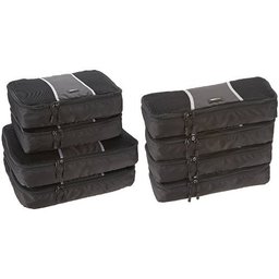 AmazonBasics Packing Cubes - 4 slim, 2 medium, and 2 large (8-Piece Set)