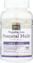 365 Everyday Value, Vegetarian Prenatal Multi with Iron, 180 count
