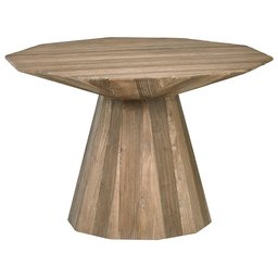 Amazon Brand – Rivet Modern Global Hexagonal Elm Dining Table, 47.2"W, Natural Wood