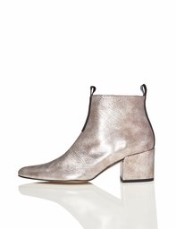 FIND Women's Ankle Boots Contrast Vamp Quarter Embellishment , Silver , 7 UK,24-06-01