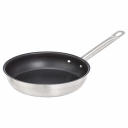 AmazonCommercial 9 1/2" Non-Stick Stainless Steel Aluminum-Clad Fry Pan with Non-Stick Coating
