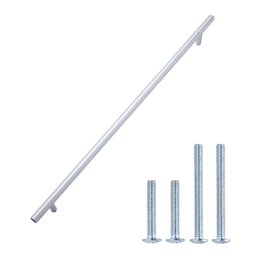 AmazonBasics Euro Bar Cabinet Handle (3/8" Diameter), 15" Length (12.63" Hole Center), Polished Chrome, 10-Pack