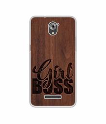Amazon Brand - Solimo Designer Girl Boss On Wood UV Printed Soft Back Case Mobile Cover for Coolpad Mega 3