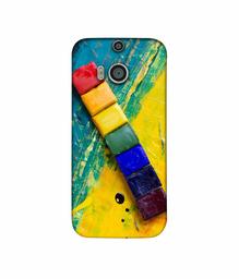 Amazon Brand - Solimo Designer Wax Color Blocks 3D Printed Hard Back Case Mobile Cover for HTC One M8