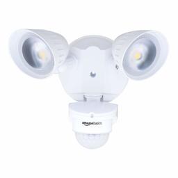 AmazonBasics 40W Waterproof LED Outdoor Motion Sensor Security Light with 2 Adjustable Metal Heads - 5000K Daylight, 4000 Lumen, ETL Certified