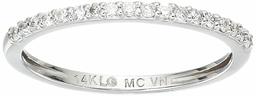 Lab Grown Diamond Shared Prong Wedding Band in 14k White Gold (1/6 CT.TW., I-J Color, SI1-SI2 Clarity), Size 7