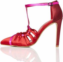 TRUTH & FABLE Women's 124014 Ankle Strap Sandals, Red, 5 UK