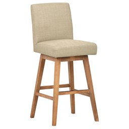 Amazon Brand – Stone & Beam Sophia Modern Swivel Kitchen Bar Stool, 43.3"H, Hemp
