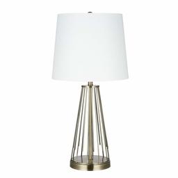Amazon Brand – Rivet Mid-Century Modern Metal Starburst Table Lamp, LED Bulb Included, 24.5"H, Antique Gold