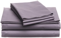 Pinzon Hemstitch 400-Thread-Count Egyptian Cotton Sateen Twin Sheet Set, Plum