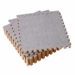 UMI. by Amazon 30 cm x 30 cm Foam Floor Mats, Short Interlocking Floor Mats, Set of 9, grey