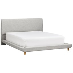 Rivet York Modern Extended Platform Queen Bed, 90.2"L, Grey
