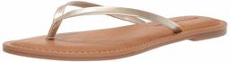 Amazon Essentials Women's Thong Sandal, Gold, 12 B US