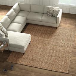 Amazon Brand – Stone & Beam Contemporary Textured Jute Area Rug, 8 x 10 Foot, Tan