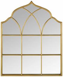 Amazon Brand - Ravenna Home Vintage Windowpane Metal Mantel Mirror, 25"H, Gold