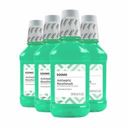 Amazon Brand - Solimo Antiseptic Mouthwash, Mint Flavor, 8.5 Fl Oz (Pack of 4)