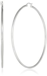 Sterling Silver Round Tube Hoop Earrings (2 mm, 2.3" Diameter)