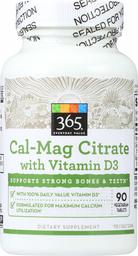 365 Everyday Value, Cal-Mag Citrate with Vitamin D3, 90 ct