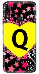 Amazon Brand - Solimo Designer Heart Pattern Alphabet-Q 3D Printed Hard Back Case Mobile Cover for Motorola Moto E6s / Motorola Moto E6 Plus