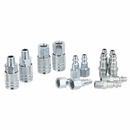 AmazonBasics Air Coupler and Plug Kit - 1/4-Inch NPT Fittings - 14-Piece