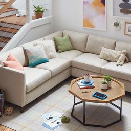 Amazon Brand – Stone & Beam Casual Plaid Area Rug, 4 x 6 Foot, Flatweave, Grey, Ivory, Yellow