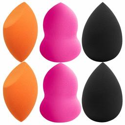 Eono 6 Pcs Makeup Sponge Set Blender Beauty Foundation Blender Sponge, Multi-colored Non-Latex Blending Sponge for Foundation, Professional Beauty Makeup Set for Dry & Wet Use