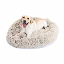 Eono Essentials Dog Bed/Sofa/Cat Bed Cuddly Cushion, Soft Plush Doughnut, Removable, Washable, Round Pet Bed for Dogs and Cats Sleep