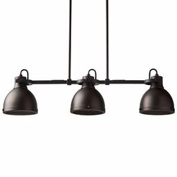 Amazon Brand – Stone & Beam Emmons Triple Ceiling Mount Pendant Light Chandelier With Bulbs, Adjustable 8.25"- 56.25"H, Oil-Rubbed Bronze