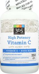 365 Everyday Value, High Potency Vitamin C with Rose Hips, 250 ct