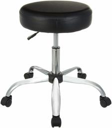 AmazonBasics Multi-Purpose Drafting Spa Bar Stool with Wheels - Black