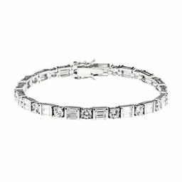 [Find] Amazon Collection puratinakuraddosuta-ringusiruba- 4 mm Clear bage ttokattokyu-bikkuzirukoniatenisuburesuretto, 18.4 cm Length Bracelet jeb00009 _ 121cl7qqd00