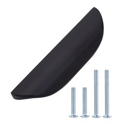 AmazonBasics Modern Finger Drawer プル、2.52" センターからセンター、フラットブラック、10パック