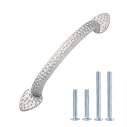 AmazonBasics Triangle Foot Cabinet Handle, 5.5"Length (3.75" Hole Center), Satin Nickel, 10-Pack