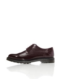 Amazon Brand - find. Men's Brogue Shoes Wingtip Details and Gum Rubber Sole, Red (Burgundy), US 11
