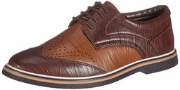 Amazon Brand - Symbol Men's Brown/ Tan PU Formal Shoes - 10 UK (AZ-SY-419)