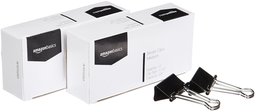 AmazonBasics Binder Clips, 5/8" Capacity, 1-1/4" Wide (Medium), Black, 24 pcs