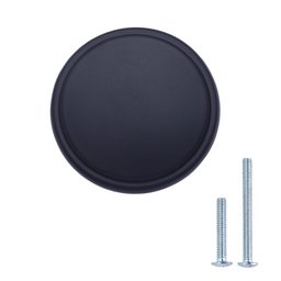 AmazonBasics Modern Wide Top Ring Cabinet Knob, 1.52" Diameter, Flat Black, 25-Pack
