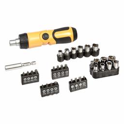 AmazonBasics Ratcheting Screwdriver and Bits Set - 32-Piece