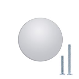 AmazonBasics Round Flat Cabinet Knob, 1.37" Diameter, Polished Chrome, 25-Pack