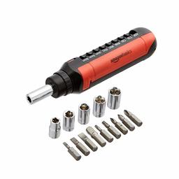 AmazonBasics 15-in-1 Magnetic Ratchet Wrench and Screwdriver Set (Renewed)
