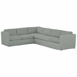 Amazon Brand – Stone & Beam Andover Slipcover Right-Facing L-Shaped Sectional, 124"W, Spa-Colored Fabric