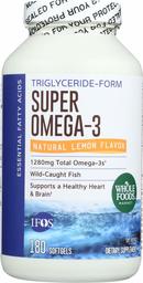 Whole Foods Market, Super Omega 3, Natural Lemon Flavor, 180 CT