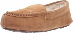 Amazon Essentials Women's Leather Moccasin Slipper, Chestnut, 7 M US