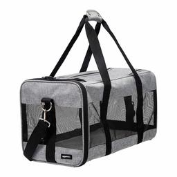 AmazonBasics Soft-Sided Pet Travel Carrier - Grey, Large
