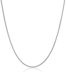 Sterling Silver Italian 1.75 mm Diamond Cut Box Chain Necklace, 36"
