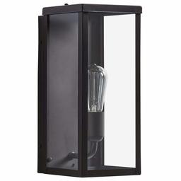 Amazon Brand – Rivet Mid-Century Clear Glass and Metal Wall Sconce with Bulb, 14"H, Bronze